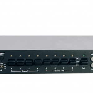 MS-800 Базовая станция двухпроводной служебной связи на 8 абонентов. С функцией удаленного отключения микрофона абонентов, возможностью подмешивания програмного сигнала с внешнего источника, линейным выходом на внешний громкоговоритель. Имеет разъем подключения XLR-3pin.