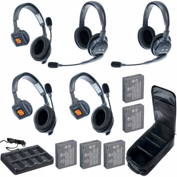 UltraLITE 5-32 UltraLITE 5 абонентов с гарнитурами 3 Single 2 Double Headsets, батареи, зарядное устройство и сумка в комплекте