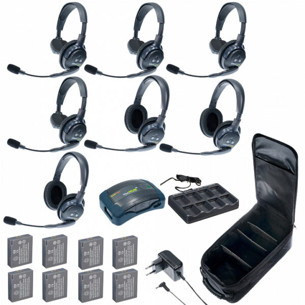 HUB 7-43 UltraLITE & HUB 7 абонентов с гарнитурами 4 Single 3 Double Headsets, батареи, зарядное устройство и сумка в комплекте