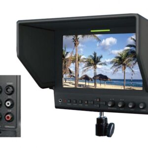 FM-07 WSM-U Портативный LCD монитор. Тип матрицы IPS7", разрешение 1280х800, яркость - 400 кд/м2, контрастность 800:1, углы обзора 178° /178°. Видеовходы: SDI, HDMI, YPbPr, CVBS ;  Аудиовходы: 2 х (RCA),  встроеный динамик. Tally индикатор. Питание от аккумуляторов  серии Logocam UPL. Металлический корпус. Солнцезащитная бленда, шаровое крепление, HDMI-mini HDMI кабель. Настольная подставка, кейс для трнаспортировки.