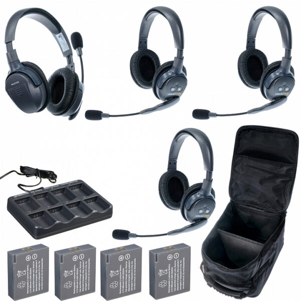 UltraLITE 4-D UltraLITE 4 абонентов с гарнитурами 4 Double Headsets, батареи, зарядное устройство и сумка в комплекте