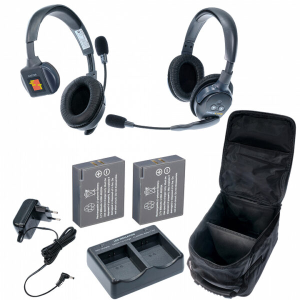 UltraLITE 2-SD UltraLITE 2 абонента с гарнитурами 1 Single 1 Double Headset, батареи, зарядное устройство и сумка в комплекте