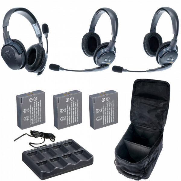 UltraLITE 3-D UltraLITE 3 абонентов с гарнитурами 3 Double Headsets, батареи, зарядное устройство и сумка в комплекте