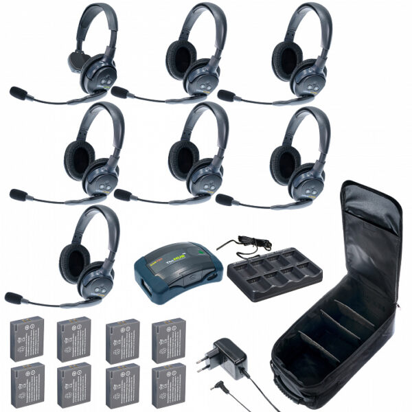 HUB 7-16 UltraLITE & HUB 7 абонентов с гарнитурами 1 Single 6 Double Headsets, батареи, зарядное устройство и сумка в комплекте