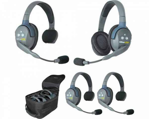 UltraLITE 4-31 UltraLITE 4 абонента с гарнитурами 3 Single 1 Double Headsets, батареи, зарядное устройство и сумка в комплекте